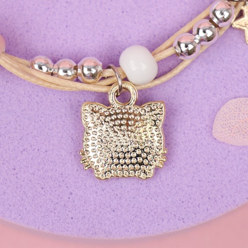 Браслет "Котик" розовый №444K 