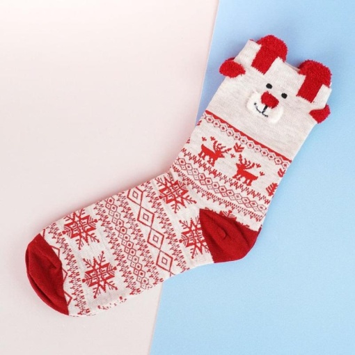 Носки "Новогодние" бежевые