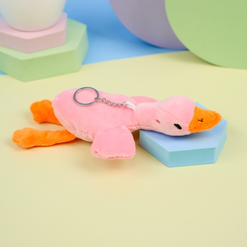 Мягкий брелок "Гусь" розовый, 15см