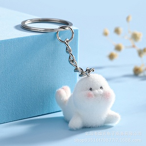 Брелок "Плюшевые животные" морской котик, белый