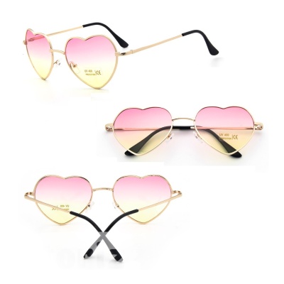 Солнцезащитные очки с чехлом "Heart" pink-yellow