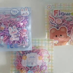 Набор силиконовых резинок для волос "Bunny" в ассортименте 1 шт. 