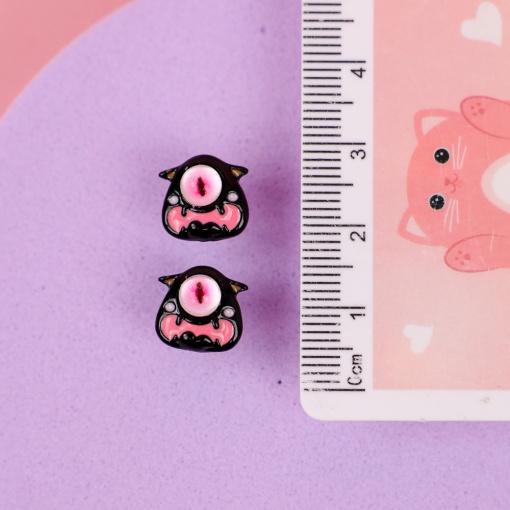 Серьги-гвоздики "Teeth Black Monster", черный