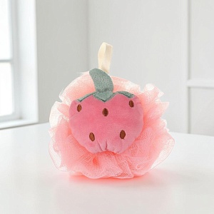 Губка-мочалка "Клубничка" розовый