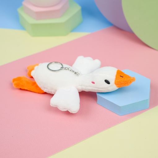 Мягкий брелок "Гусь" белый, 15см