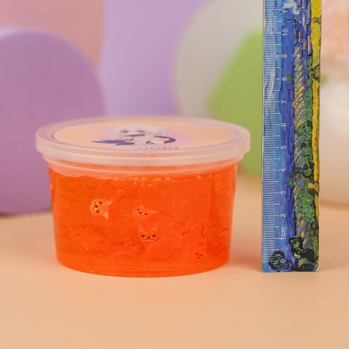 Слайм "Paimon" полупрозрачный (оранжевый), с наполнителем + корги, 200 гр. STORIZ, годен до 10.23