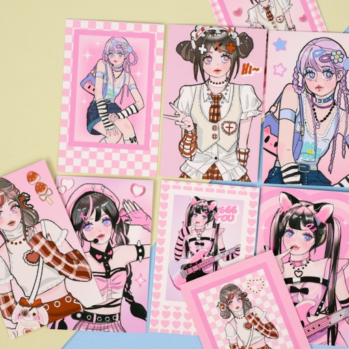 Набор картонных карточек "Pop Idol" розовый, 10 шт.