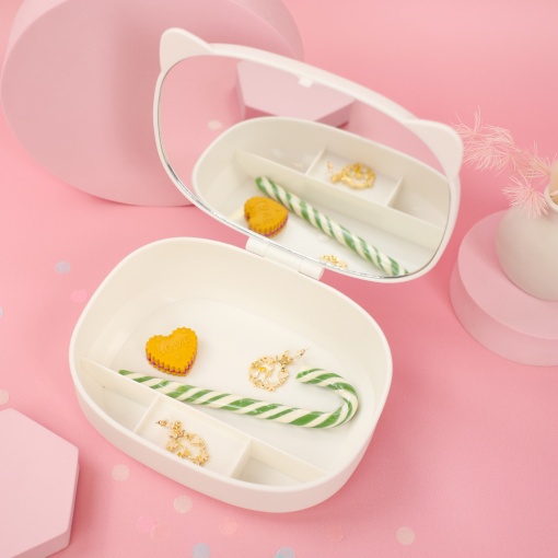 Шкатулка с зеркалом 17х13х6, белый оптом