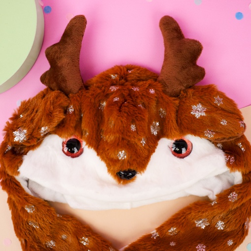 Шапка с двигающимися ушками "НГ Новогодняя" Олень