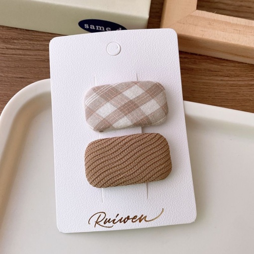 Набор заколок для волос "Ткань" №2 коричневый, 2 шт.