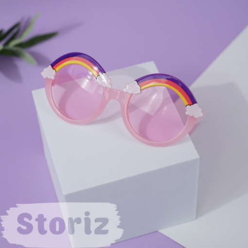 Солнцезащитные очки с чехлом "Rainbow" soft pink