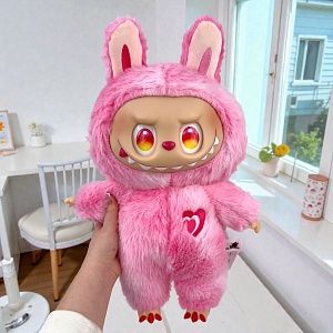 Мягкая игрушка "Labubu Zimomo" с сердечком, розовый, 50см
