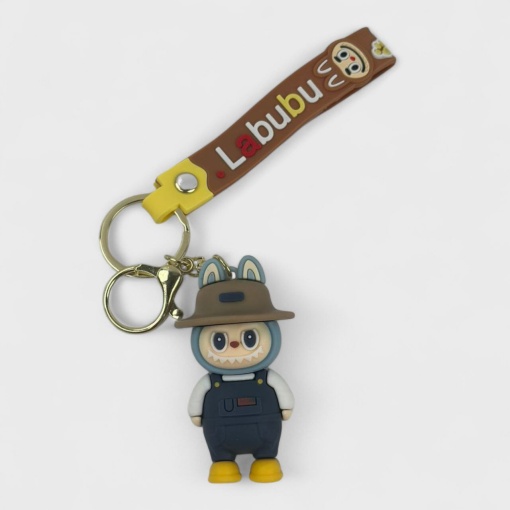 Брелок "Labubu" в комбинезоне, с рез. ремешком