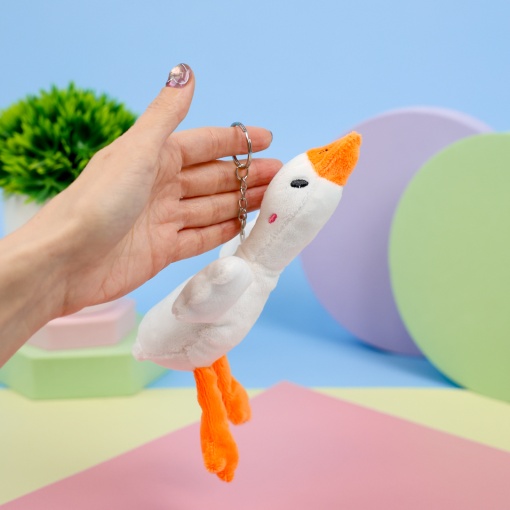 Мягкий брелок "Гусь" белый, 15см