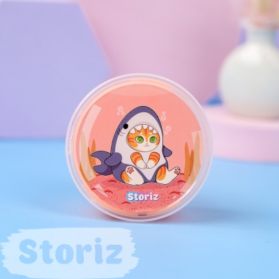 Слайм "Котик в акуле", серия Butter (оранжевый), 150гр. STORIZ