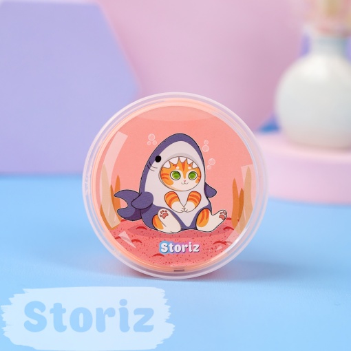 Слайм "Котик в акуле", серия Butter (оранжевый), 150гр. STORIZ