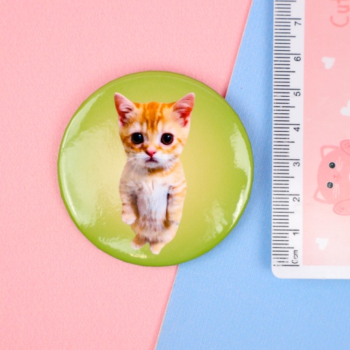 Значок круглый "Кот Мем" 56мм