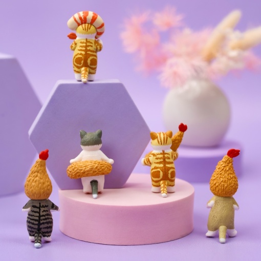 Набор фигурок "Shrimp cat" 5-6 см, 5 шт оптом