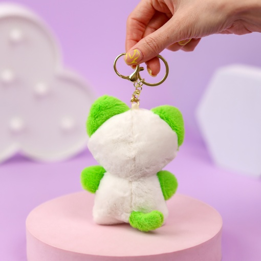 Мягкий брелок "Котенок Dudu" салатовый, 12 см