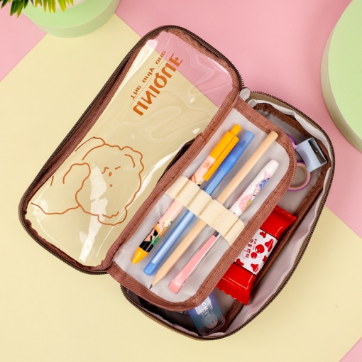 Пенал "Bear Unique" коричневый 