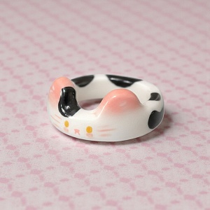 Кольцо "Cute cat" розовые ушки