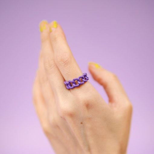 Кольцо "Chain" сиреневый