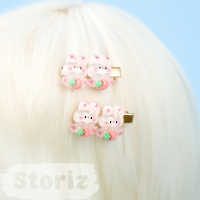 Набор заколок для волос "Strawberry bunny" 2 шт. (в ассортименте)