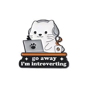 Значок-брошь "Белый котик" go away QHXZ1359