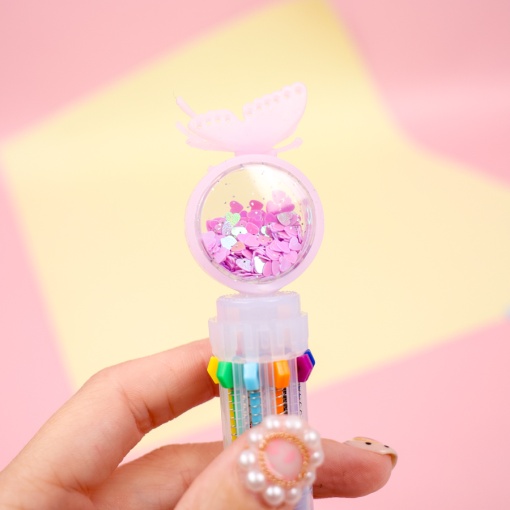 Ручка с десятью стержнями "Butterfly 10в1" фиолетовый