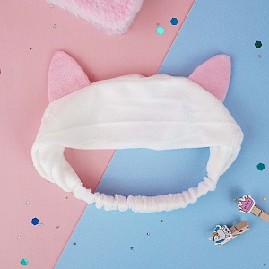 Повязка для волос "Кошачьи ушки" белые