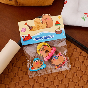 Набор виниловых значков "Capybara" №2, 3шт