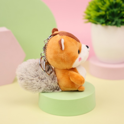 Мягкий брелок "Бурундук" рыжий, 12 см
