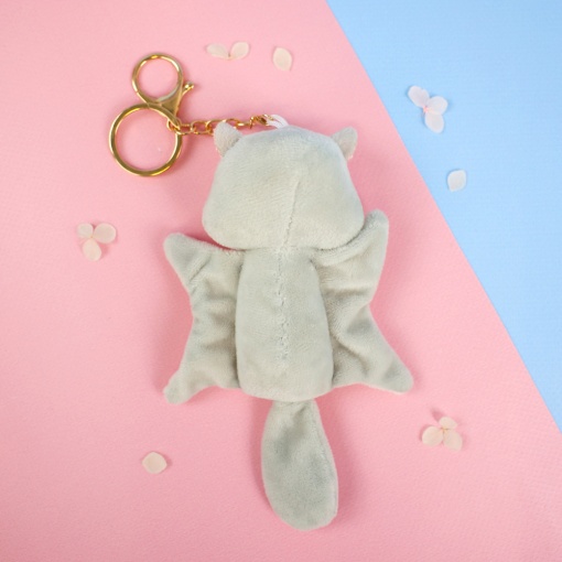 Мягкий брелок "Белка-летяга" 10 см, серый