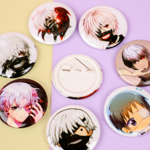 Набор круглых значков "Токийский гуль" 32 мм (8шт)