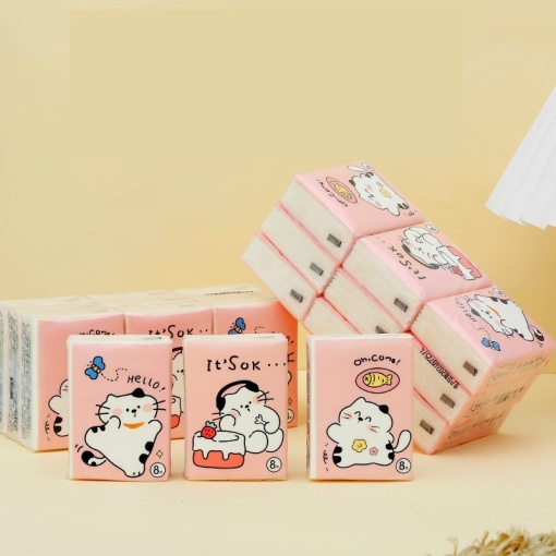 Набор салфеток бумажных "Черно-белый котик" в ассортименте, 9уп