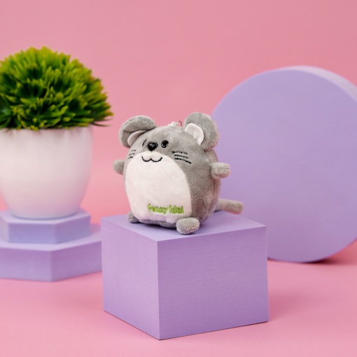 Брелок мягкий мышка "Funny Idol" серый 10 см