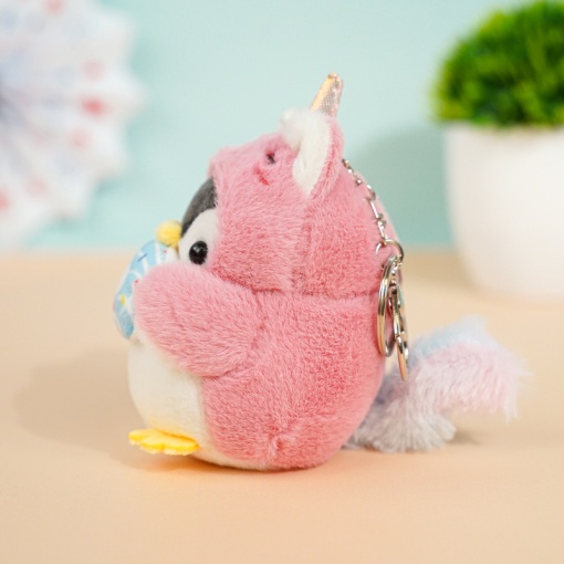 Мягкий брелок "Пингвин в костюме единорога "10 см