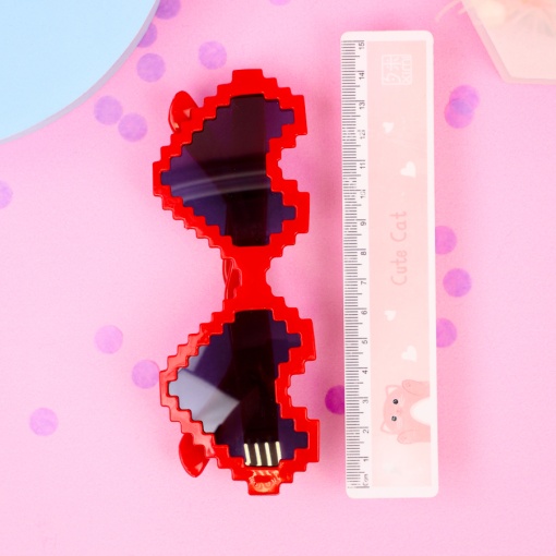 Имиджевые очки "Сердце" пиксели, красный