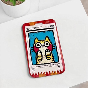 Чехол для карты "Сolored cats" красный