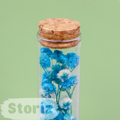 Цветок в пробирке "Гипсофила" 12 см, синий оптом