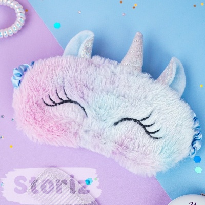 Маска для сна "Rainbow unicorn" голубой