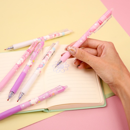 Набор ручек "Strawberry Rabbit" №33055, 12 шт, со стирающими чернилами и стирашка (синий)