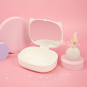 Шкатулка с зеркалом 17х13х6, белый оптом