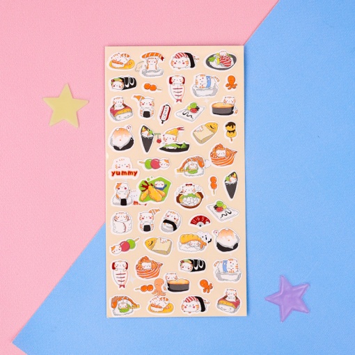 Набор наклеек "Happy Animals" Суши-Кот, 1 лист