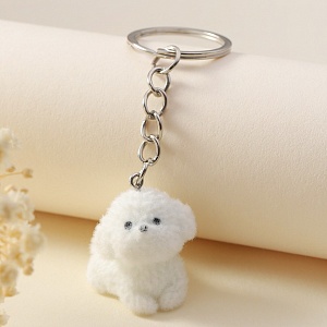 Брелок "Плюшевые животные" бишон, белый