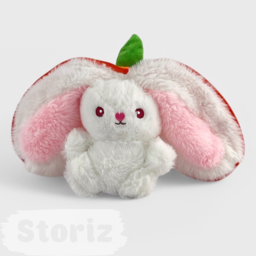 Мягкая игрушка "Кролик-морковка" белый, 18см