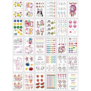 Набор временных татуировок "Characters" XB, 5.7x9.7 см, (30 шт)