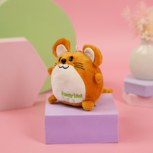 Брелок мягкий мышка "Funny Idol" коричневый 10 см