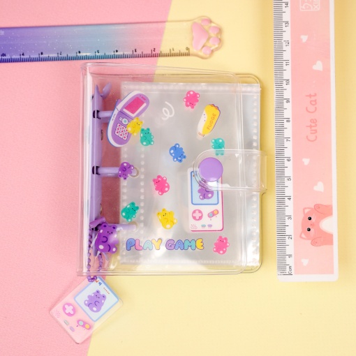 Альбом для карточек "Bear" фиолетовый 10,7х9,2см