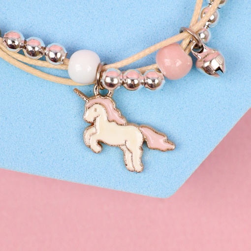 Браслет "Единорог" розовый №444T 